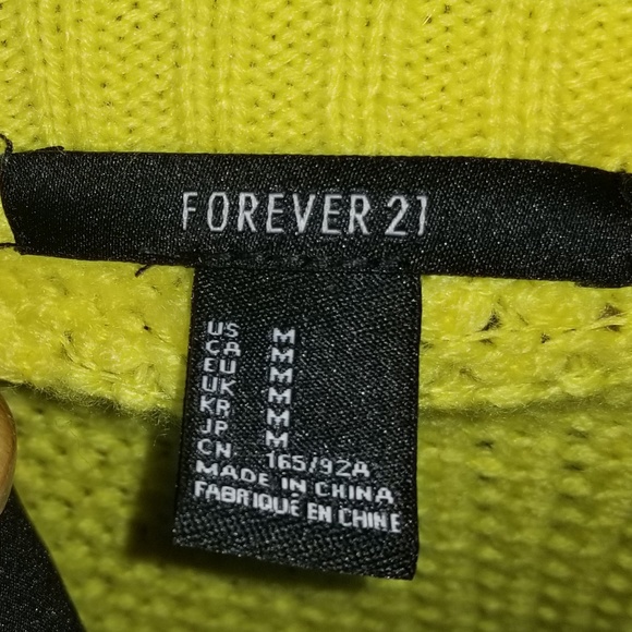 Forever 21 yellow sweater.  Size juniors medium. - Picture 3 of 3